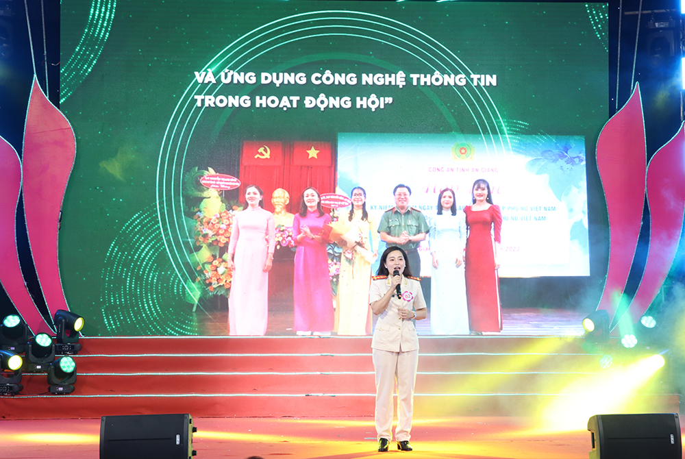 Đại úy Võ Thị Thúy An tham gia Hội thi “Cán bộ phụ nữ cơ sở giỏi” do Bộ Công an tổ chức.