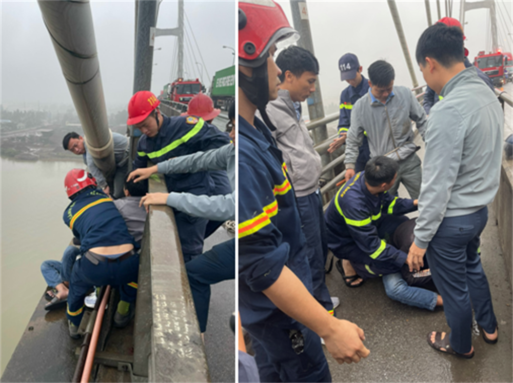 Lực lượng chức năng đã đưa anh H.A.Q vào nơi an toàn.