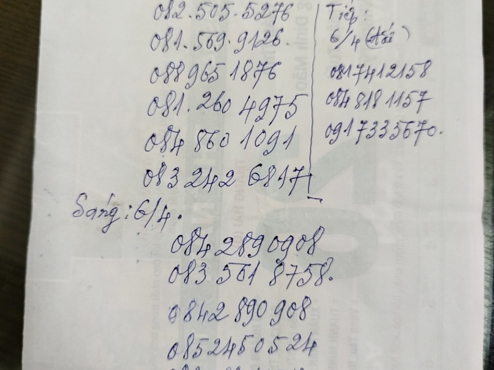 Các số điện thoại gọi đến thao túng tâm lý bà H.