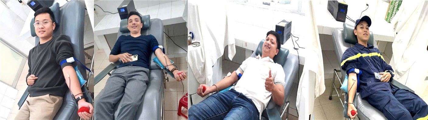 04 cán bộ, chiến sĩ Công an tỉnh Quảng Nam kịp thời hiến máu cứu người.