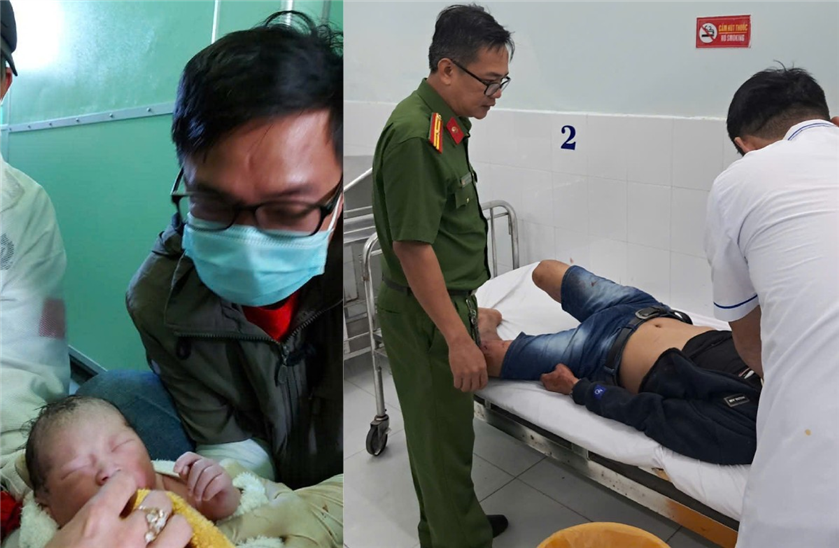 Thiếu tá, Bác sĩ Nguyễn Việt Triều tham gia cứu giúp người đi đường gặp nạn, hỗ trợ đưa người dân đến bệnh viện.