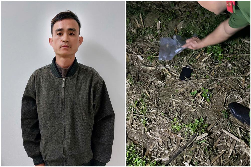 Đối tượng Bùi Văn Trường cùng tang vật.