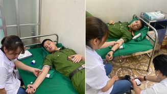 Hai cán bộ Công an xã hiến máu cứu người