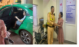 Cảnh sát giao thông Hà Nội kịp thời hỗ trợ xe chở sản phụ vỡ ối đến bệnh viện