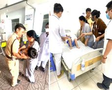 Cảnh sát giao thông Cần Thơ kịp thời hỗ trợ đưa cháu bé vào bệnh viện cấp cứu