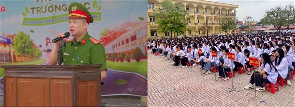 Công an thị trấn Thiệu Hoá tuyên truyền pháp luật cho giáo viên, học sinh trường THPT Thiệu Hoá.