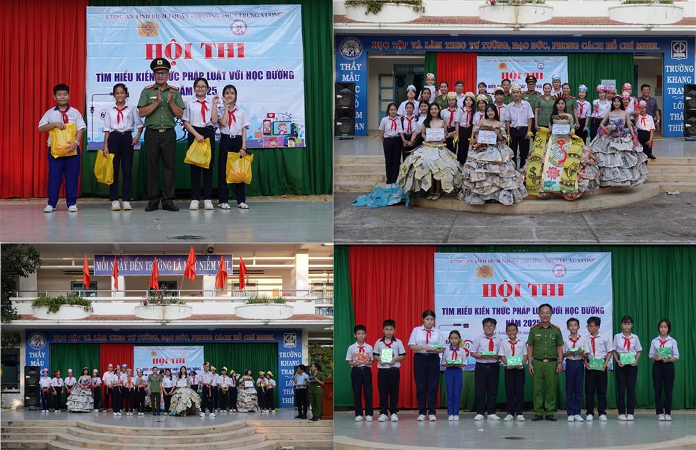 Các phần thi đã trang bị nhiều kiến thức cho các em học sinh Trường THCS Trưng Vương.