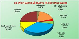Số liệu về công tác đấu tranh phòng, chống tội phạm tháng 6/2022