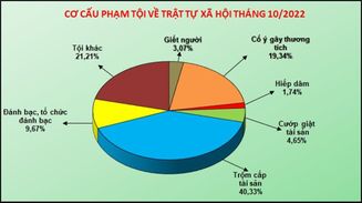 Số liệu về công tác đấu tranh phòng, chống tội phạm tháng 10/2022